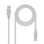 Nanocable 10.01.0102 Cavo USB 1 m USB 2.0 USB A USB B Beige