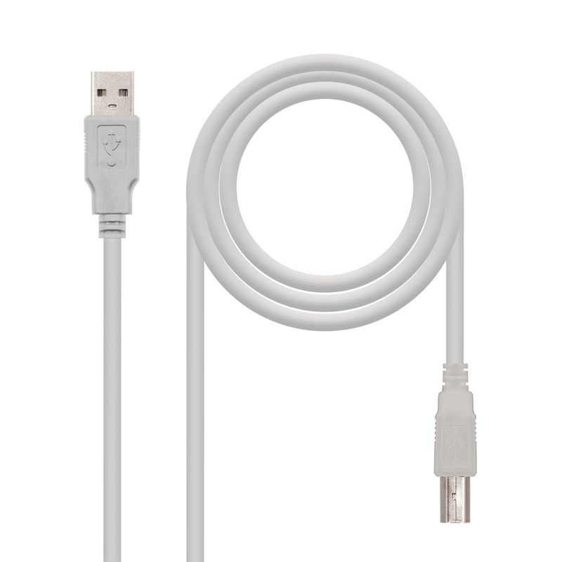 Nanocable-10.01.0102-Cavo-USB-1-m-USB-2.0-USB-A-USB-B-Beige