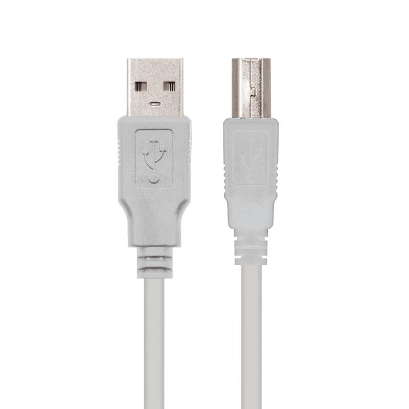 Nanocable-10.01.0102-Cavo-USB-1-m-USB-2.0-USB-A-USB-B-Beige