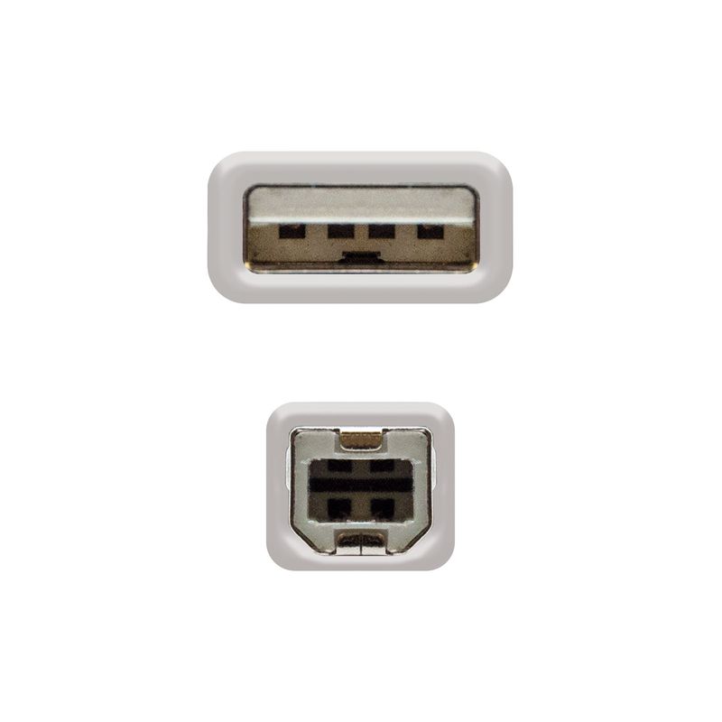 Nanocable-10.01.0102-Cavo-USB-1-m-USB-2.0-USB-A-USB-B-Beige