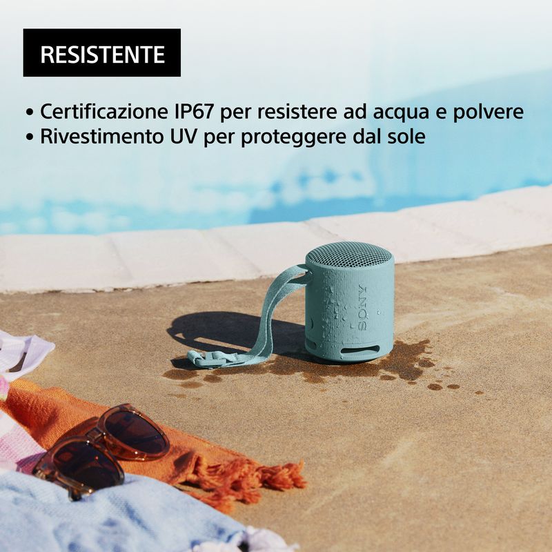 Sony-SRS-XB100---Speaker-Wireless-Bluetooth-Portatile-Leggero-Compatto-da-Esterno-da-Viaggio-IP67-Resistente-Acqua-e-Polvere-Cinturino-Versatile-Chiamate-in-Vivavoce---Nero