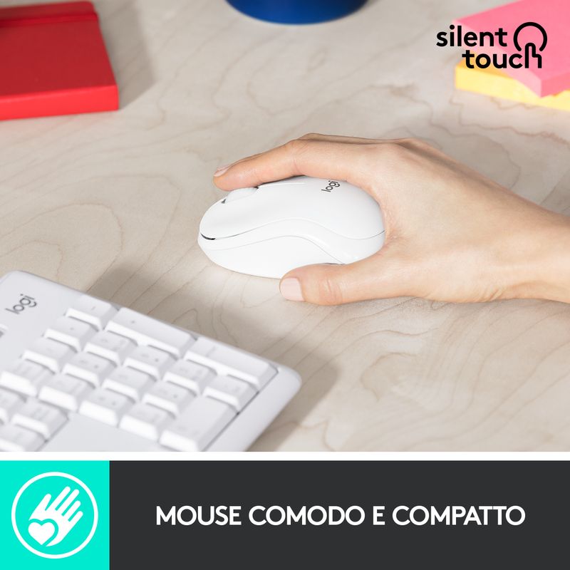 Logitech-MK295-Kit-Mouse-e-Tastiera-Wireless-Tecnologia-Silenttouch-Tastierino-Numerico-Tasti-Scelta-Rapida-Tracciamento-Ottico-Ricevitore-USB-Nano-Layout-Italiano-Qwerty-Bianco