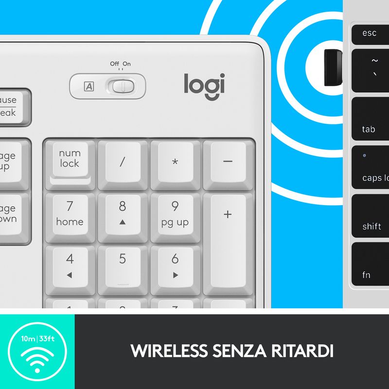 Logitech-MK295-Kit-Mouse-e-Tastiera-Wireless-Tecnologia-Silenttouch-Tastierino-Numerico-Tasti-Scelta-Rapida-Tracciamento-Ottico-Ricevitore-USB-Nano-Layout-Italiano-Qwerty-Bianco