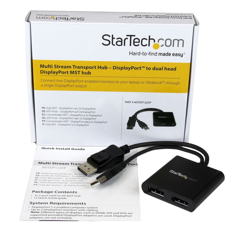 Startech-Triple-Head-1.2 DisplayPort-monitor-Mst-Hub-2-Ports