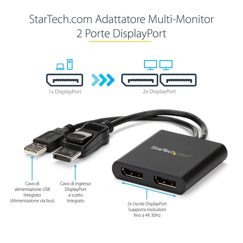 Startech-Triple-Head-1.2 DisplayPort-monitor-Mst-Hub-2-Ports