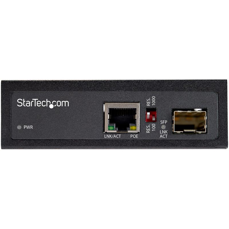 StarTech.com-Media-converter-fibra-a-Ethernet-60W-PoE--Convertitore-gigabit-fibra-ottica-rame-industriale-SFP-a-RJ45--IMC1GSFP60W-