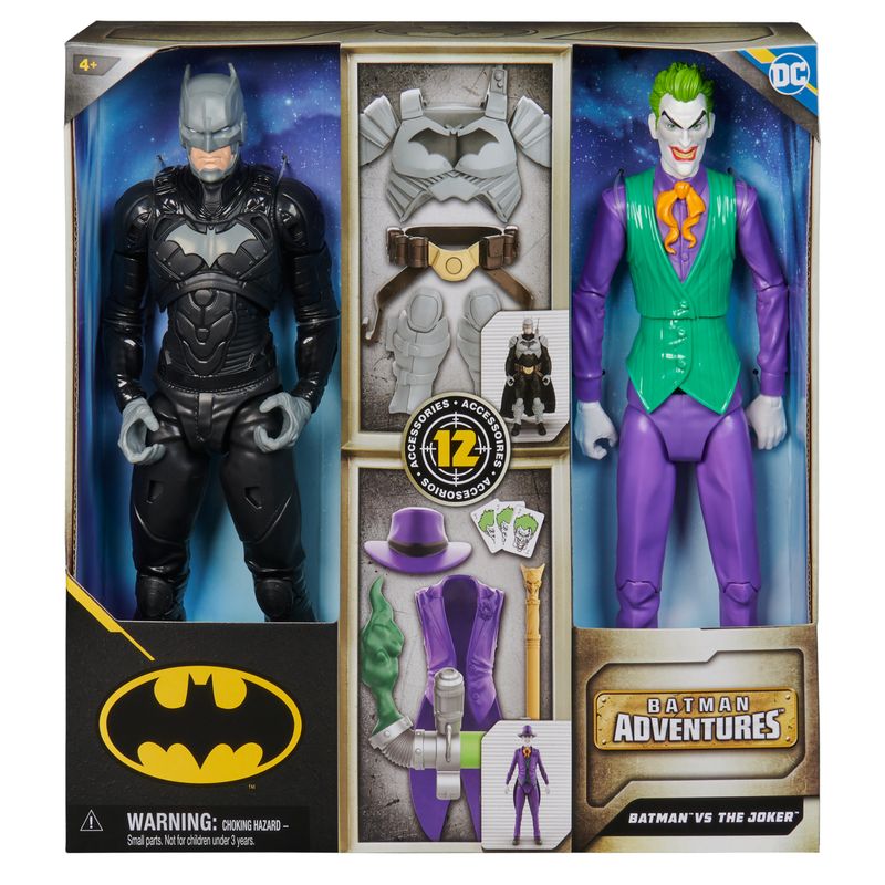 DC-Comics-Action-Figure-Batman-Adventures-Batman-vs-Joker-in-scala-2-Action-Figure-Batman-Alte-30-cmSupereroe-e-Supernemico-con-12-Accessori-e-17-Punti-di-Articolazione-Giochi-per-Bambini-4-Anni