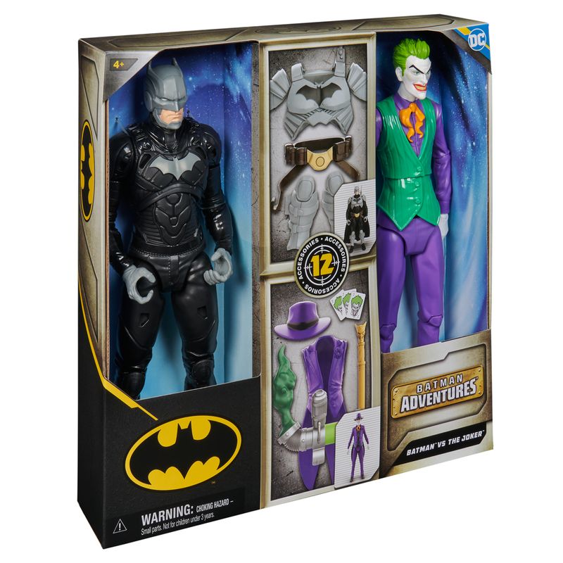 DC-Comics-Action-Figure-Batman-Adventures-Batman-vs-Joker-in-scala-2-Action-Figure-Batman-Alte-30-cmSupereroe-e-Supernemico-con-12-Accessori-e-17-Punti-di-Articolazione-Giochi-per-Bambini-4-Anni