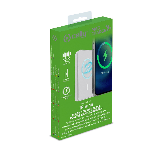 Celly-MAGPB5000-5000-mAh-Carica-wireless-Bianco