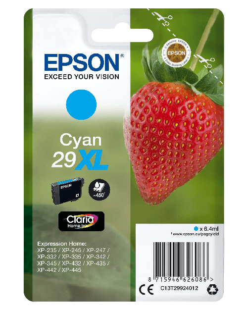 Epson-Strawberry-Cartuccia-Fragole-Ciano-Inchiostri-Claria-Home-29XL