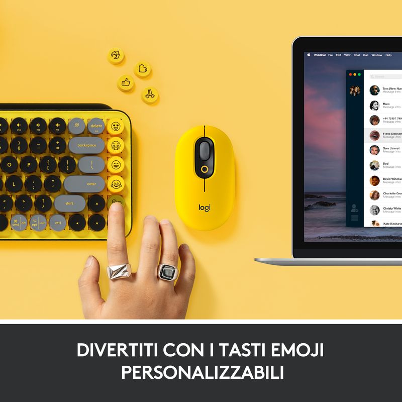 Logitech-POP-Keys-Tastiera-Meccanica-Wireless-con-Tasti-Emoji-Personalizzabili-Design-Compatto-Durevole-Connettivita--Bluetooth-o-USB-Compatibilita--Multidispositivo-e-OS---Blast