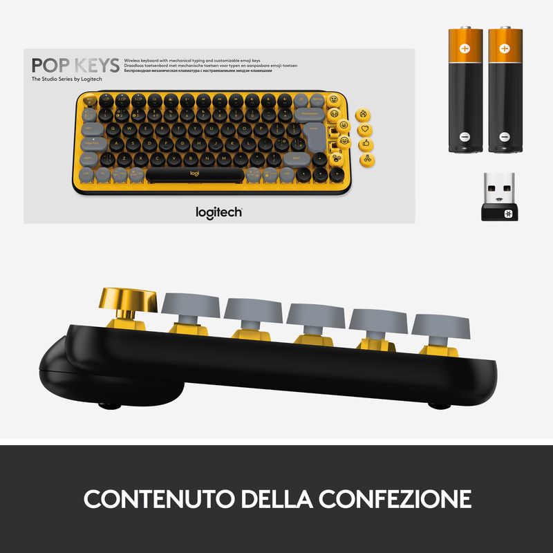 Logitech-POP-Keys-Tastiera-Meccanica-Wireless-con-Tasti-Emoji-Personalizzabili-Design-Compatto-Durevole-Connettivita--Bluetooth-o-USB-Compatibilita--Multidispositivo-e-OS---Blast