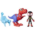 Hasbro Marvel Spidey e I Suoi Fantastici amici, Dino-Webs Personaggio e Accessori, Spidey-Rex e Miles "Spin" Morales