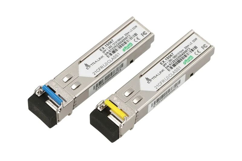 Extralink-SFP-1.25G-|-Modulo-SFP-WDM-|-125Gbps-1310-1550nm-single-mode-20km-LC-DOM-coppia-dedicato-per-HP-Aruba