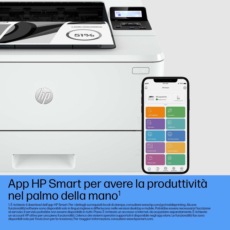 HP-Laserjet-Pro-4002dn-2Z605F-Stampante-a-Singola-Funzione-A4-Stampa-Fronte-e-Retro-Automatico-in-b-n -42-ppm-USB-Host-Gigabit-Ethernet-HP-Smart-Compatibile-con-HP-Instant-Ink-Bianca