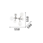 Plafoniera-Contemporanea-Nodi-Metallo-Bianco-5-Luci-E14