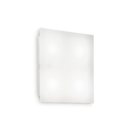 Plafoniera Moderna Flat Metallo Bianco 4 Luci Gx53 9W 3000K Luce Calda D30