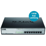 D-Link-DGS-1008MP-switch-di-rete-Non-gestito-Gigabit-Ethernet--10-100-1000--Supporto-Power-over-Ethernet--PoE--1U-Nero