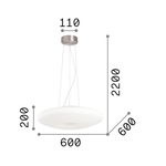 Sospensione-Moderna-Glory-Vetro-Bianco-5-Luci-E27-D60