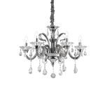 Lampadario-Classico-Colossal-Metallo-Cristallo-Grigio-6-Luci-E14