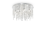 Ideal Lux Plafoniera Classica Royal Metallo-Cristallo Cromo 12 Luci G9 3W 3000K Luce Calda