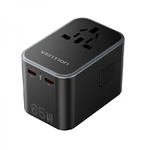 Adattatore da viaggio universale GaN 65W Vention - 3 porte USB (C+C+A 65W/65W/30W) - Nero