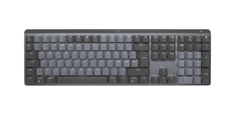 Logitech-MX-Mechanical-tastiera-RF-senza-fili--Bluetooth-QWERTY-Danese-Finlandese-Norvegese-Svedese-Grafite-Grigio