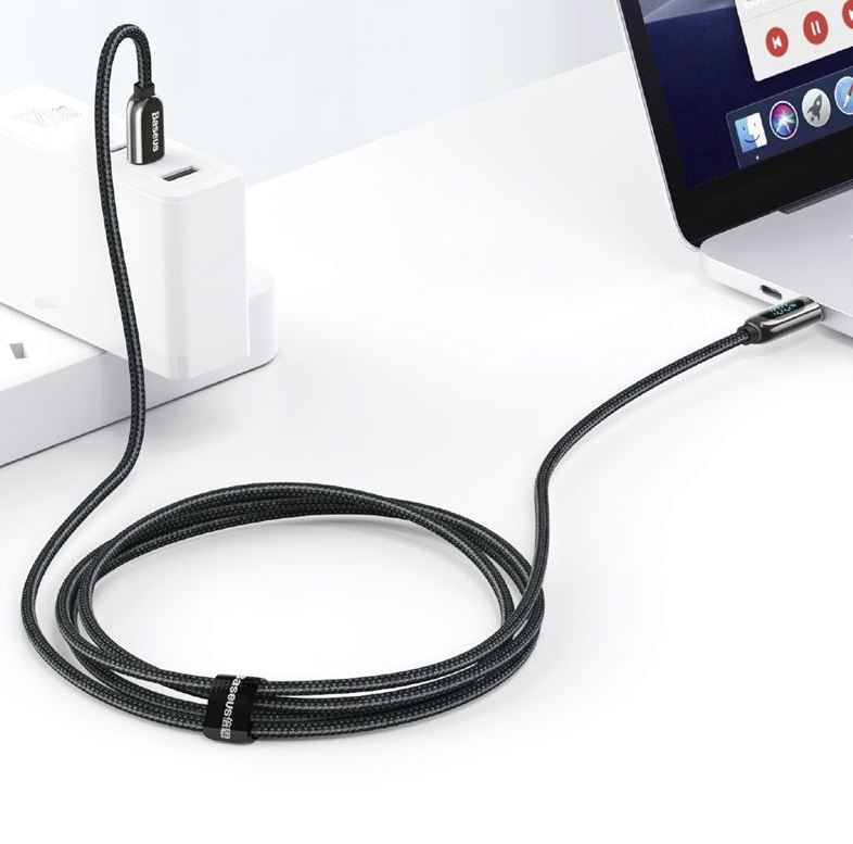 Baseus-CATSK-B01-cavo-USB-1-m-USB-2.0-USB-C-Nero--Baseus-Display-Fast-Charging-Data-Cable-Type-C-to-Type-C-100W-1m-Black