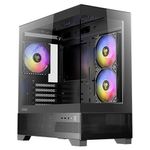 Antec CX500M RGB Gaming Case w/ Glass Side & Front Micro ATX 3x RGB Fans LED Button 410mm GPU Support USB-C Black