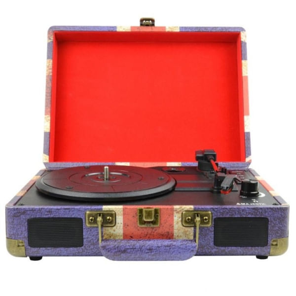 New-Majestic-TT-43-BT-USB-SD-AX-Giradischi-con-trasmissione-a-cinghia-Blu-Rosso-Bianco