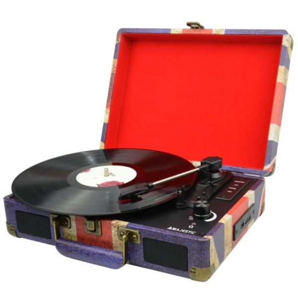 New-Majestic-TT-43-BT-USB-SD-AX-Giradischi-con-trasmissione-a-cinghia-Blu-Rosso-Bianco