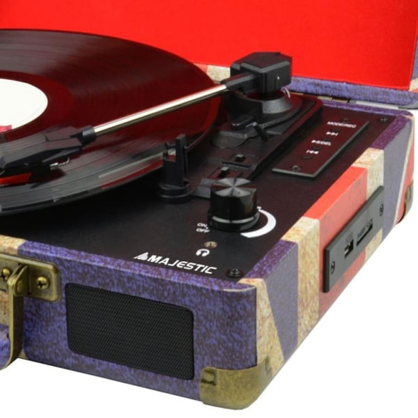 New-Majestic-TT-43-BT-USB-SD-AX-Giradischi-con-trasmissione-a-cinghia-Blu-Rosso-Bianco