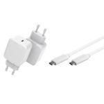 CoreParts MBXUSB-AC0013 Caricabatterie per dispositivi mobili Bianco Interno (USB-C Charger with 1meter - USB-C Cable 20