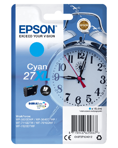 Epson-Alarm-clock-Cartuccia-Sveglia-Ciano-Inchiostri-DURABrite-Ultra-27XL