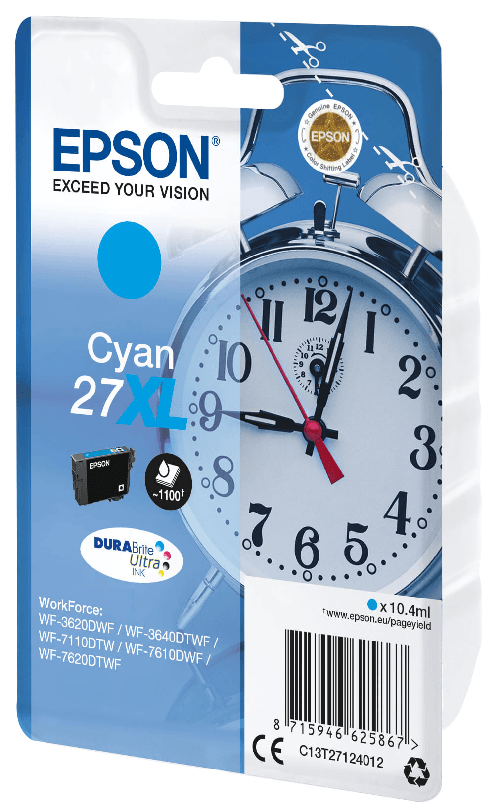 Epson-Alarm-clock-Cartuccia-Sveglia-Ciano-Inchiostri-DURABrite-Ultra-27XL