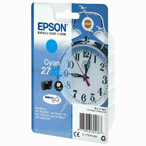 Epson-Alarm-clock-Cartuccia-Sveglia-Ciano-Inchiostri-DURABrite-Ultra-27XL
