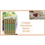 Lebez Set 6 Pezzi colla glitterata oro dorata per natale scuola glitter con brillantini  da 10