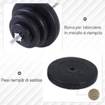 HOMCOM-Set-Bilanciere-e-Dischi-70kg-8-Dischi-Pesi-Rivestiti-in-PVC-e-Barra-in-Ferro-170x40.5x40.5cm-Nero