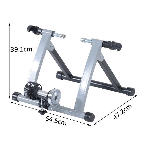 HOMCOM-RullI-per-Bici-da-Corsa-e-Allenamento-a-Casa-Rullo-per-Bici-Pieghevole-in-Acciaio-per-Ruote-da-26---28---54.5x47.2x39.1cm-Argento