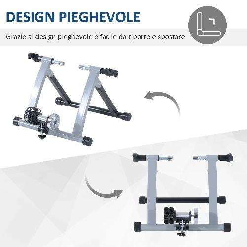 HOMCOM-RullI-per-Bici-da-Corsa-e-Allenamento-a-Casa-Rullo-per-Bici-Pieghevole-in-Acciaio-per-Ruote-da-26---28---54.5x47.2x39.1cm-Argento