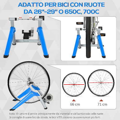 HOMCOM-Rulli-per-Bici-Pieghevole-Rullo-Bicicletta-Allenamento-a-Casa-8-Livelli-di-Resistenza-Rulli-Bici-da-Corsa-con-Ruote-da-26--29--Blu-77x56x47.5cm-Capacita-120kg