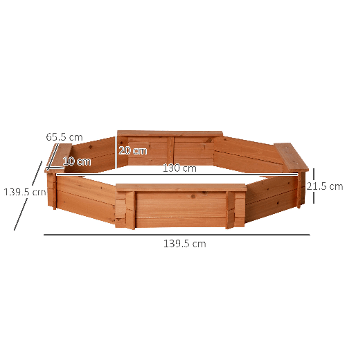 Outsunny-Sabbiera-per-Bambini-in-Legno-con-Sedili-e-Copertura-Eta-3-8-Anni-139.5x139.5x21.5cm