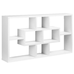 HOMCOM Pensile Libreria da Parete Sospesa 8 Vani in 3 Diverse Dimensioni, Bianco 85x14.5x47.5cm