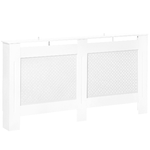 HOMCOM Copritermosifone in Legno a Griglia Bianco, 151.5x82x19cm