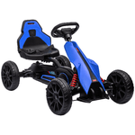 HOMCOM Go Kart a Pedali per Bambini 3-8 Anni con Sedile Regolabile e Ruote in EVA, 100x58x58.5 cm, Blu