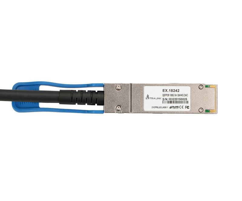 Extralink-QSFP28-DAC-|-Cavo-QSFP28-|-DAC-100G-3m-30AWG-Passive