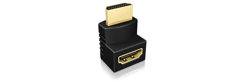 Typ-Adapter--Stecker-HDMI--Buchse-HDMI--gewinkelt--4K-Untersttzung--Packung-mit-2---Farbe-schwarz