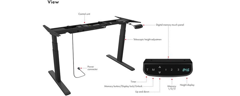 Elektrisch-hhenverstellbares-Sitz--Steh-Tischgestell-mit-digitalemMemory-Touch-Panel--Tischplatte-nicht-enthalten---Prog