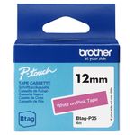 Brother BTAG-P35 nastro per etichettatrice Bianco su rosa