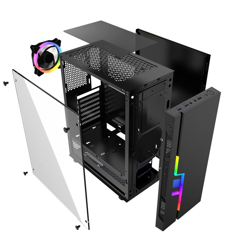 GEMBIRD-computer-case-Fornax-2000---RGB-LED-STRIP-RGB-REAR-FAN-with-color-adjustemnt